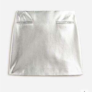 J crew metallic vegan leather skirt